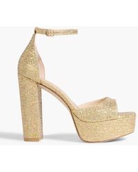 Stuart Weitzman - Pamela Sequin-Embellished Lamé Platform Sandals - Lyst