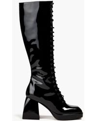 NODALETO - Patent-leather Platform Knee Boots - Lyst
