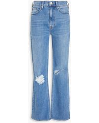 Tomorrow Denim - Distressed High-rise Straight-leg Jeans - Lyst