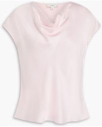 Vince - Draped Silk-satin Crepe Top - Lyst
