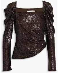 Jonathan Simkhai - Allura Ruched Sequined Jersey Top - Lyst