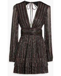 Rebecca Vallance - Ronnie Tiered Cutout Metallic Jersey Mini Dress - Lyst