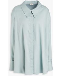 BITE STUDIOS - Oversized Cotton And Silk-blend Twill Shirt - Lyst