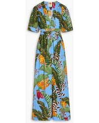 FARM Rio - Floral-print Cotton-voile Wide-leg Jumpsuit - Lyst