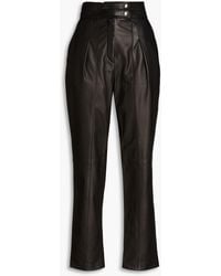IRO - Pleated Leather Tapered Pants - Lyst