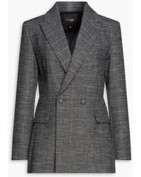Maje - Double-breasted Houndstooth Tweed Blazer - Lyst