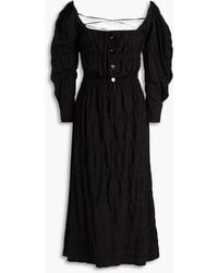 Rejina Pyo - Nora Crinkled Cotton-blend Jacquard Midi Dress - Lyst