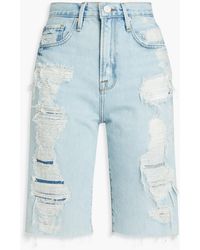 FRAME - Le vintage bermuda jeansshorts in distressed-optik - Lyst