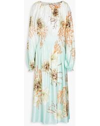 F.R.S For Restless Sleepers - Ismene Floral-print Cotton And Silk-blend Midi Dress - Lyst