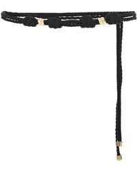 Maje Amy Knotted Braided Cord Belt Black