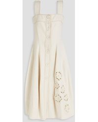 Gentry Portofino - Cotton And Linen-blend Canvas Midi Dress - Lyst