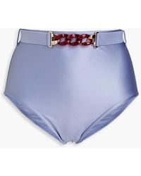 Zimmermann - Chain-embellished Belted High-rise Bikini Briefs - Lyst