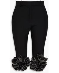 Coperni - Cropped Ruffled Crepe Slim-leg Pants - Lyst