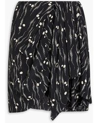 Isabel Marant - Ixori drapierter minirock aus crêpe de chine aus seide mit print - Lyst