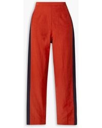 Bode - Waterfront Cropped Striped Crepe Straight-Leg Pants - Lyst