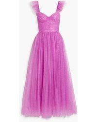 Monique Lhuillier - Glittered Tulle Gown - Lyst