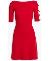 RED Valentino - Bow-detailed Knitted Mini Dress - Lyst