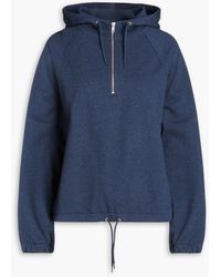 A.P.C. - Embroidered French Cotton-terry Half-zip Hoodie - Lyst