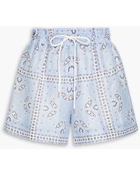 Sandro - Judy Paisley-print Linen-blend Shorts - Lyst