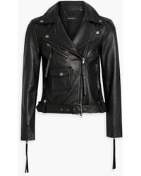 Muubaa - Tasseled Belted Leather Biker Jacket - Lyst
