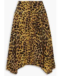 Stella McCartney - Naya Leopard-print Silk Crepe De Chine Midi Skirt - Lyst