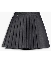 Maje - Skirt-Effect Pleated Denim Shorts - Lyst