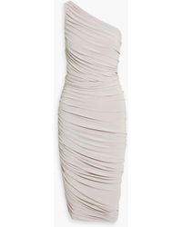 Norma Kamali - Diana One-shoulder Ruched Stretch-jersey Dress - Lyst