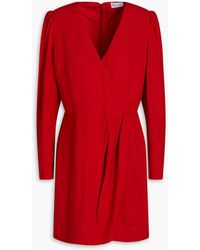 RED Valentino - Wrap-effect Pleated Crepe Mini Dress - Lyst
