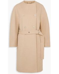 Chloé - Double-breasted Belted Wool-blend Felt Coat - Lyst