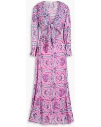 Antik Batik - Hupa Gathered Printed Cotton-voile Maxi Dress - Lyst