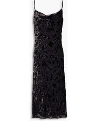 Rag & Bone - Nicola Draped Devoré-velvet Slip Dress - Lyst