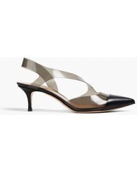 Gianvito Rossi - Leather And Pvc Slingback Pumps - Lyst