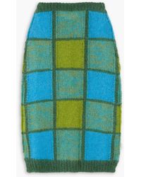 Marni - Patchwork Jacquard-knit Wool-blend Midi Skirt - Lyst