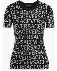 Versace - Crystal-embellished Jersey T-shirt - Lyst