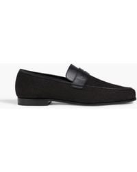 TOTEME - Leather-trimmed Canvas Loafers - Lyst