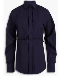Victoria Beckham - Hemd aus popeline aus einer baumwollmischung mit drapierung - Lyst