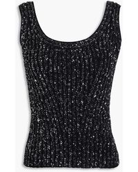 Missoni - Sequined Ribbed Crochet-knit Tank - Lyst
