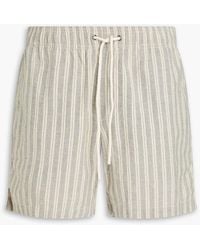 James Perse - Gestreifte shorts aus einer baumwoll-leinenmischung mit tunnelzug - Lyst