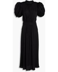 ROTATE BIRGER CHRISTENSEN - Sequin-Embellished Mesh-Trimmed Satin Midi Dress - Lyst