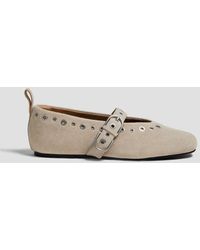 Rag & Bone - Spire Eyelet-Embellished Suede Mary Jane Flats - Lyst