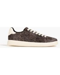 Tory Burch - Howell Leather-trimmed Calf Hair Sneakers - Lyst