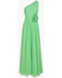 Zac Posen - One-shoulder Plissé-mesh Gown - Lyst