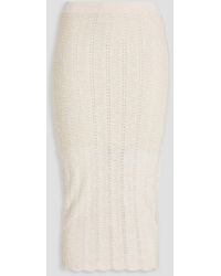 NAADAM - Pointelle-knit Cotton, Linen And Silk-blend Midi Skirt - Lyst