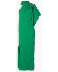 Elie Saab - One-sleeve Embellished Draped Crepe Gown - Lyst