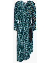 Diane von Furstenberg - Eloise Wrap-effect Printed Crepe Midi Dress - Lyst