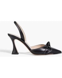 Alexandre Birman - Clarita Bell 85 Bow-Detailed Studded Leather Slingback Pumps - Lyst