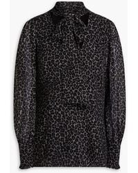MICHAEL Michael Kors - Bluse aus georgette mit leopardenprint - Lyst