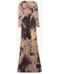 Jonathan Simkhai - Etta Cutout Embellished Printed Stretch-jersey Gown - Lyst