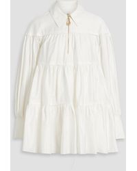 Aje. - Francois Tiered Cotton-poplin Mini Shirt Dress - Lyst