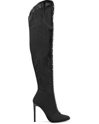 Giuseppe Zanotti Leather-trimmed Stretch-mesh Over-the-knee Boots - Black